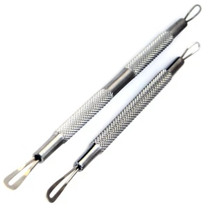 Set of 2 Premium Comedone Acne Blackhead Pimple Extractor Basic Beauty New Kit - Picture 1 of 3