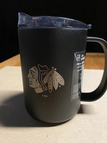 Chicago Blackhawks 15oz Powder Coat Mug NHL Original 6 Connor Bedard #1 Pick ! Cover