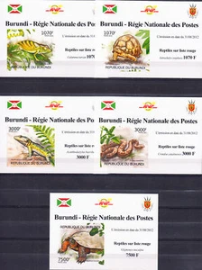 W BURUNDI 1127A-B+1147 DLv ENDANGERED REPTILES DE LUXE IMPERFORATED SOUV SHEETS - Picture 1 of 1