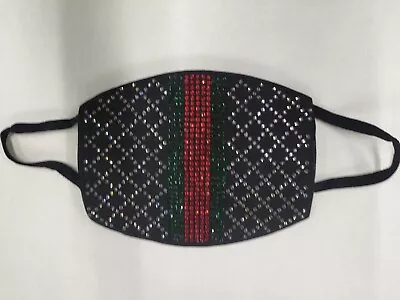 Swarovski crystals; bling washable reusable breathable face mask with filter - Image 1 of 4