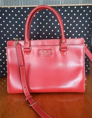 Bolso de Mano Kate Spade Grande Bandolera Coral Naranja Charol Cartera Foto 1 de 4