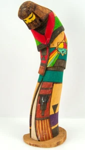 Indianer Hopi Indianer Shalako langhaarige geschnitzte Kachina Puppe signiert 15 Zoll - Bild 1 von 7