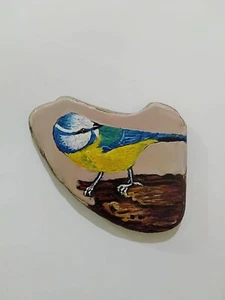 Painted Rock Great Yellow Blue Bird - Picture 1 of 4