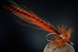 Orange Ruthless Flatwing - 2 - Clam Cinder Worm - Saltwater Fly Fishing Striper - Picture 1 of 1