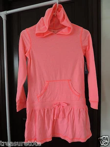NWT Girls Medium (8) Neon Coral  * OLD NAVY *  Long Sleeved Dress / Tunic T-38 - Picture 1 of 3