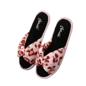 Aerusi Mujeres Acogedor Arco Deslizable Punta Abierta Felpa Terry Spa Zapatillas Casa Interior Zapatos - Imagen 1 de 21