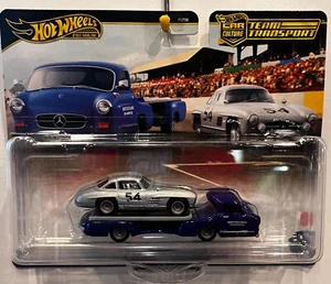2024 HOT WHEELS PREMIUM CAR CULTURE TEAM TRANSPORT MB300 SL '55 MB BLAUES WUNDER - Picture 1 of 2