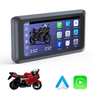 6.25Inch 1000nit External Motorcycle CarPlay Screen Dual Bluetooth+Tire Pressure - Image 1 of 4