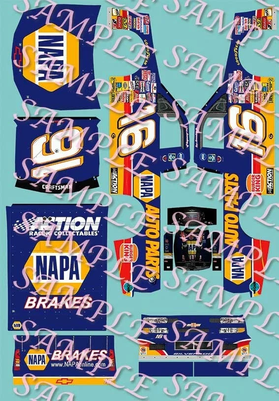 1999 Ron Hornaday Napa Truck #16 1/64  Peel & Stick Decals - Image 1 of 1