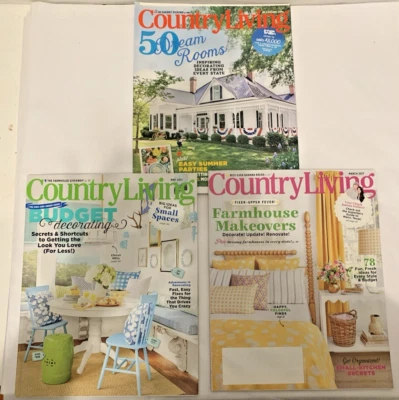 Country Listing Magazines Lot of THREE JUL AUG 2016 - MAR 2017 - MAY 2017 - Image 1 of 4