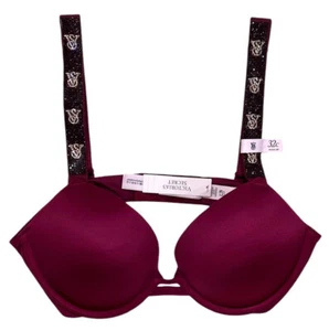Victoria's Secret Smooth Push-Up Bra Very Sexy Shine Rhinestone Bling Strap - Picture 1 of 11