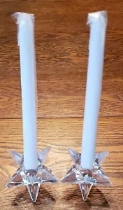 vintage 2 Rosenthal Glass Star Candles 2 3/7" Holders includes new candles - Picture 1 of 10