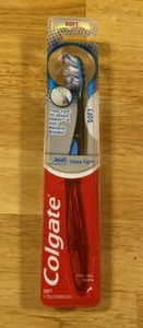 2 X Colgate 360 Advanced Soft Floss-Tip Bristles Toothbrush Blue Set Of 2 - Picture 1 of 3