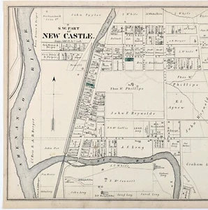 1872 NEW CASTLE PENNSYLVANIA Map LAWRENCE County (14x12) ORIGINAL SHENANGO - Picture 1 of 4
