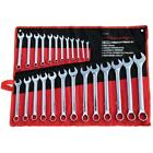 25PC SPANNER SET METRIC FULLY POLISHED COMBINATION WRENCH RING OPEN IN CASE 0441