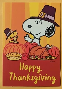 Peanuts "Snoopy" Happy Thanksgiving Greeting Card (+Envelope 5x7"). - Picture 1 of 4