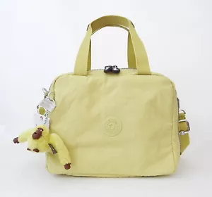 NWT Kipling Miyo Printed Lunch Bag With Furry Monkey Garden Green - Picture 1 of 1