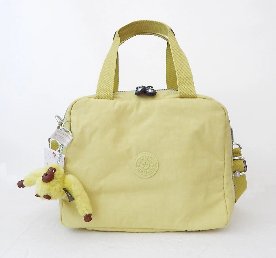NWT Kipling Miyo Printed Lunch Bag With Furry Monkey Garden Green - Image 1 of 1