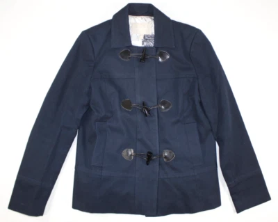 Banana Republic Pea Coat Jacket Women's Small Toggle Blazer Cotton Navy Blue - Image 1 of 4