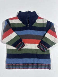 The Children’s Place Stripes Toddler Boys Knitted Sweater Zip 4T Blue Green Red - Picture 1 of 8