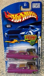 2002 HOT WHEELS FIRST EDITIONS CUSTOM ‘59 CADILLAC Lot of 2 Pearl Purple - Picture 1 of 3