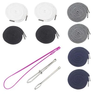 8Pcs Drawstring Cord Replacement w/ Easy Threaders for Sweatpants Shorts Jackets - Picture 1 of 6