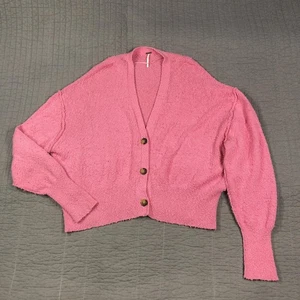 Cárdigan Free People Suéter Mujer Medio Rosa Tejido Boucle Found My Friend - Imagen 1 de 22