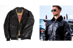 Vintage U.S. Air Force Men's bomber Jacket PU Leather Motorcycle Oversize Coat - Picture 1 of 14