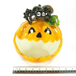 Halloween Jack-O-Lantern Spinne Kürbis Keramik Bonboniere Blue Sky 2017 - Bild 1 von 14