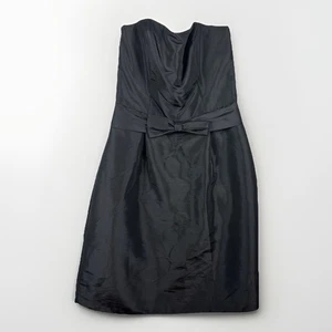 Vintage Lazaro Kleid 12 seidiger Taft LBD schwarz ärmellos kurz USA Cocktail - Bild 1 von 6