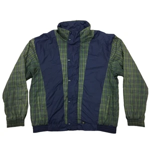 Pro Quip GoreTex Golf Jacket Mens XL Blue Green Tartan Retro Waterproof - Picture 1 of 16