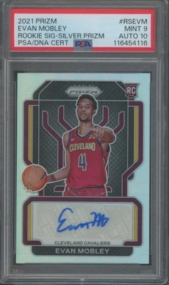 2021-22 Panini Prizm Basketball Evan Mobley #RS-EVM RC Silver Auto PSA 9 - Image 1 of 2