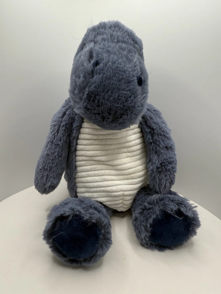 Carters Just One You Dinosaurio Azul Peluche Pana Vientre Blanco 11” Dino de Peluche Foto 1 de 4