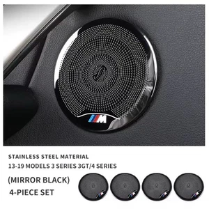 BMW M SPEAKER COVERS GLOSS BLACK STAINLESS STEEL 3 SERIES 4 SERIES F30 F32 F33 - Picture 1 of 1