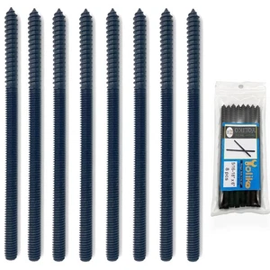 Confezione 8 Bulloni Appendiabiti 5/16-18 x 6 Pollici 5/16-18 Nero Doppia Testa Bulloni 5/16 W... - Foto 1 di 7