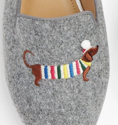 Nuevo sin etiquetas Mocasín Talbots Ryan Novedad Bordado Vacaciones Navidad Dachshund Perro 7.5 Foto 1 de 4
