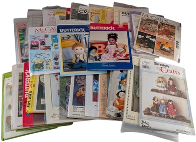Vintage Doll Toy Craft Sewing Pattern Lot Simplicity McCalls Butterick assorted - Image 1 of 4