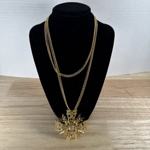Stunning Kenneth Jay Lane Maltese Cross Pendant Necklace Or Brooch; Beautiful! - Picture 1 of 7