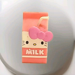 Hello Kitty And Friends Pink Vinyl Milk Carton With Straw Figurine Vintage - Picture 1 of 2