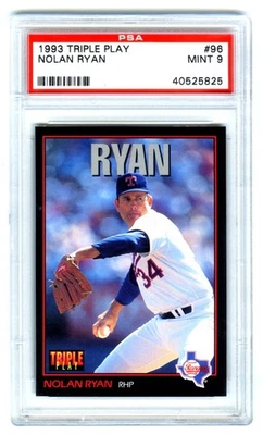 NOLAN RYAN~RARE (POP 47) 1993 DONRUSS TRIPLE PLAY PSA-9 MINT BASEBALL CARD #96 - Image 1 of 2
