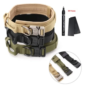 DIY Personalized Tactical Dog Collar With Handle Traction rope Custom Nameplate - Picture 1 of 27