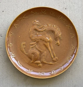 Vintage Cowboy Western Keramik Marken großer Teller - Bild 1 von 6