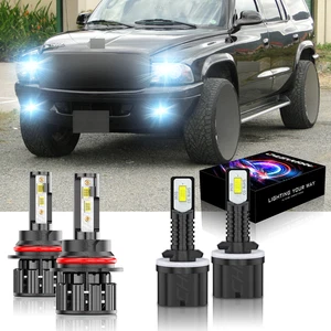 FOR Dodge Durango 1998-2000 6000K 4PC LED Headlight Hi/Lo Fog Lights Bulbs Combo - Picture 1 of 19