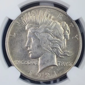 *KEY DATE* 1921-P US Peace Dollar HIGH RELIEF - NGC Graded UNC Details ?Cleaned? - Bild 1 von 4