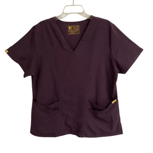 Figs Jersey Cuello en V Exfoliante Top Hombre’s XL Berenjena Borgoña - Imagen 1 de 6