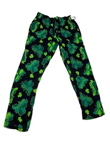 Bioworld Mens St Patricks Lounge Pants Born lucky Shamrock Green Size M - Picture 1 of 6
