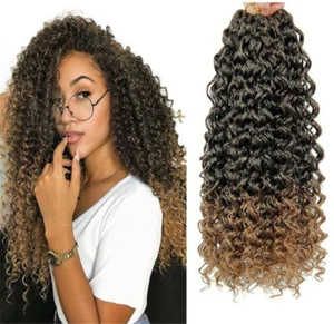 18" Synthetic Gogo Curl Crochet Hair Deep Wave Twist Crochet Braiding Extensions - Picture 1 of 31