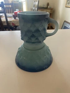 Vintage Anchor Hocking Fire-King Blue Ombré Kimberly Diamond Mug & Bowl. - Picture 1 of 8