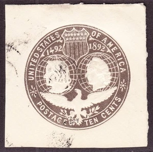 US U351 10c Envelope Cut Square Used SCV $27.50 - Picture 1 of 2