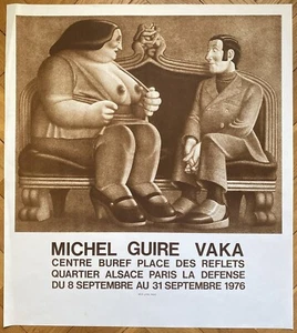 MICHEL GUIRÉ-VAKA ORIGINAL ART POSTER PRINT EXHIBITION CENTRE BUREF 1976 LITHO - Picture 1 of 23